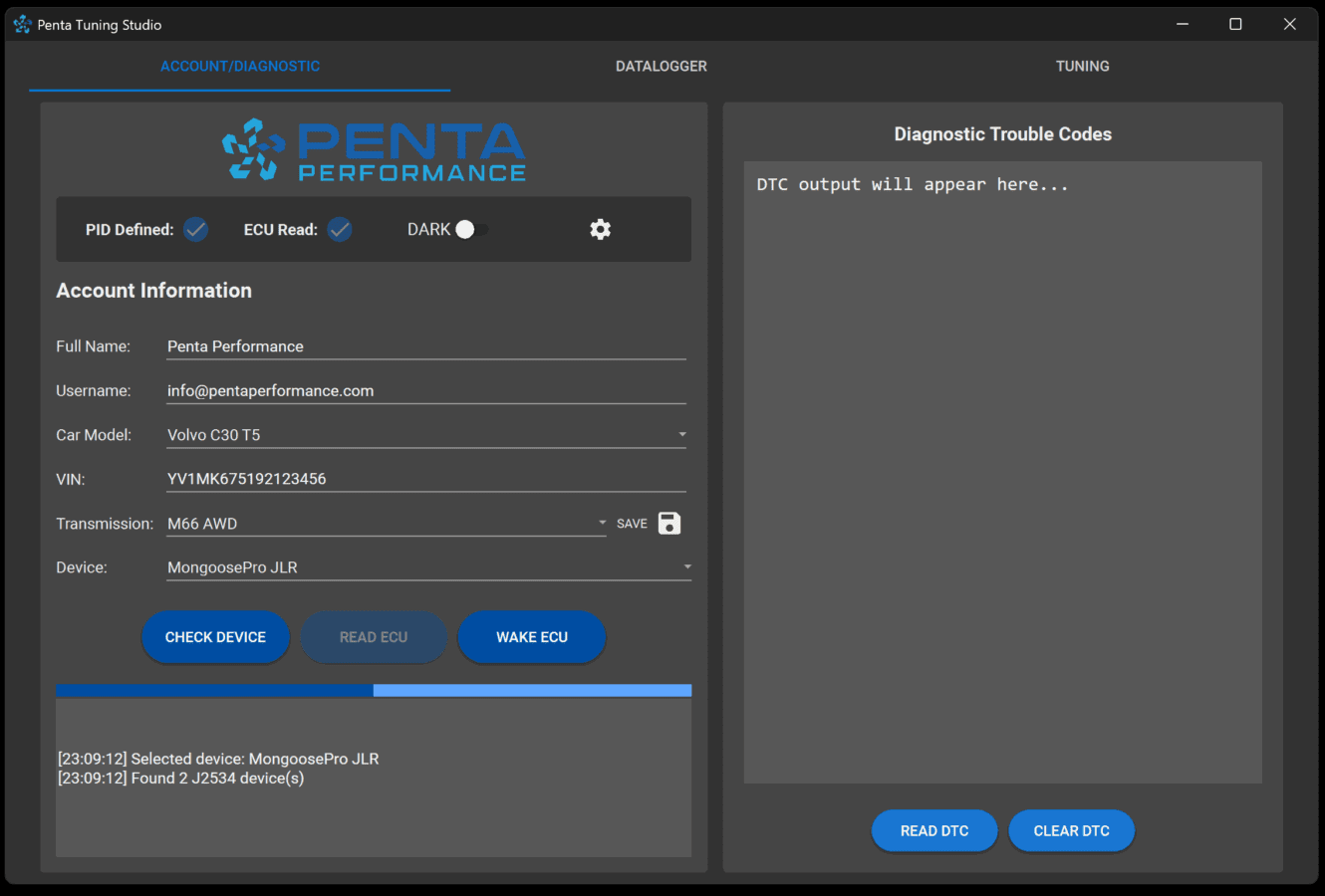 Penta Tuning Studio 3.0 Interface